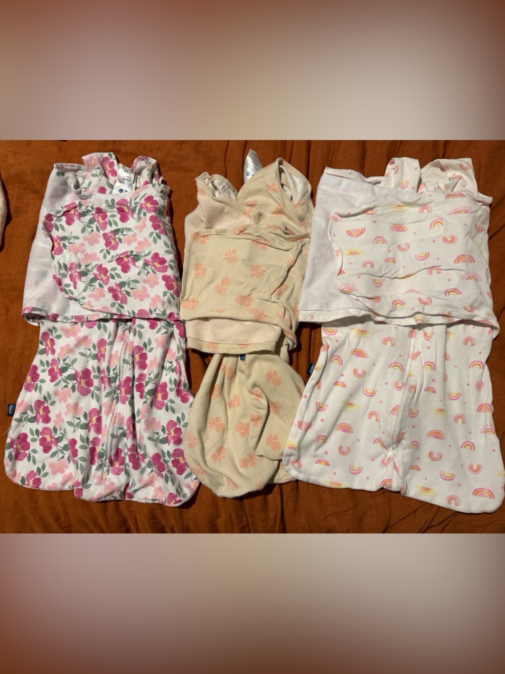 Halo Pink Floral Baby Pajama & Swaddle Set - White Background